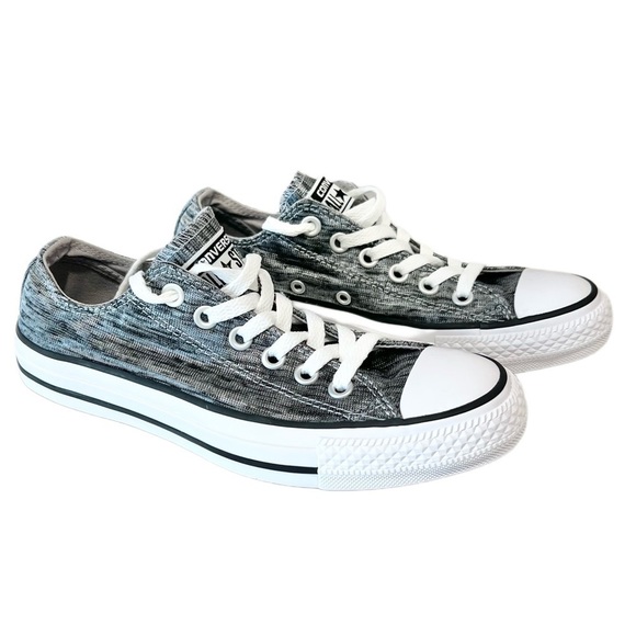 Converse All Star Metallic Grey Black White Sneakers - Size 6 1/2 - Picture 2 of 10